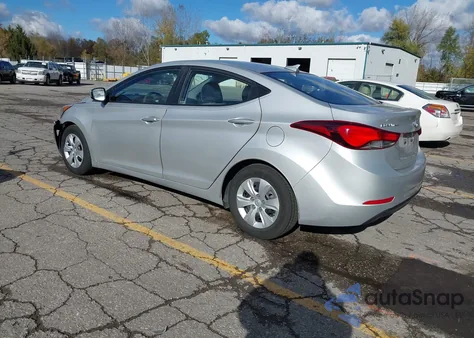 2016 Hyundai Elantra Se из США, поврежденный, VIN 5NPDH4AE9GH775938
